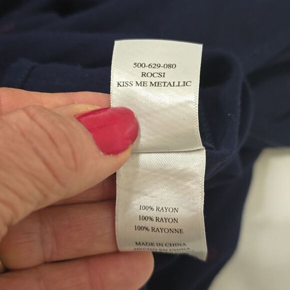 Rails Navy Kiss Me Rocsi Metallic Lip Print Size medium - Picture 10 of 10